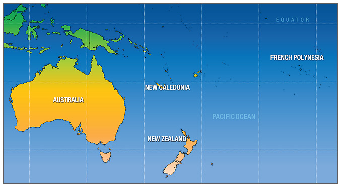 A Map Of Oceania. Oceania